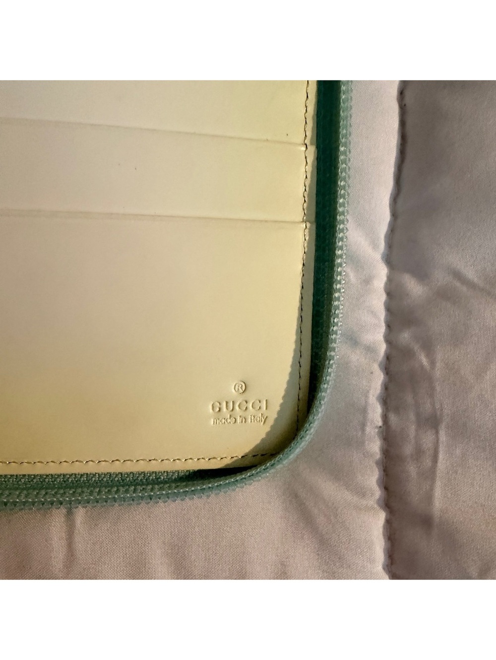 Gucci Zip-Around Wallet in Light Blue GG Canvas - Picture 7 of 7